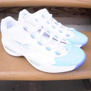 Reebok Question Low Patent Toe Carolina Blue Allen Iversoon